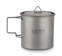 Lixada Pot de camping portable en titane Avec poignée pliante 300 ml, 350 ml, 420 ml, 550 ml, 650 ml, 750 ml, 900 ml, 1600 ml, 1 style1 650 ml