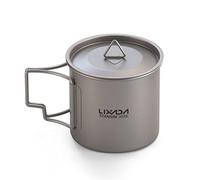 Lixada Pot de camping portable en titane Avec poignée pliante 300 ml, 350 ml, 420 ml, 550 ml, 650 ml, 750 ml, 900 ml, 1600 ml, ., Volume : 350 ml