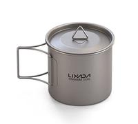 Lixada Pot de camping portable en titane Avec poignée pliante 300 ml, 350 ml, 420 ml, 550 ml, 650 ml, 750 ml, 900 ml, 1600 ml, Volume : 300 ml