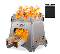 Lixada Réchaud à alcool portable pour le camping, la cuisine en plein air et la randonnée (poids léger) (Trou carré) - 18 10,7 / 15,3 cm Poêle en titane 15,3 * 15,3 * 18.0cm