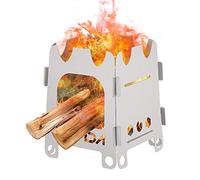 Lixada Réchaud de camping en acier inoxydable léger Poêle à bois à alcool pour camping, pique-nique, barbecue, Titanium Stove=7.8*8.5/10.8cm