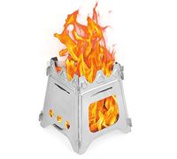 LIXADA Réchaud de Camping Pliant Portable, Poêle à Bois Léger Titane pour la Survie en Plein air Cuisson Pique-Nique Chasse (Type3)