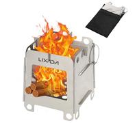 Lixada Réchaud de Camping Pliant Portable, Poêle à Bois Léger Titane pour la Survie en Plein air Cuisson Pique-Nique Chasse (Type1)