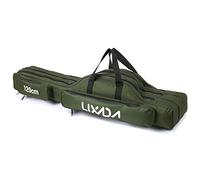 Lixada Sac de Pêche 3 Couches avec Bandoulière 90cm/120cm/150cm Portable Étui pour Canne à Pêche Pliable Résistant à la Déchirure Durable Sac à Cannes et Moulinets