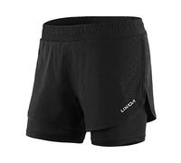 Lixada Short de Course 2 en 1 pour Femme, séchage Rapide, Respirant, entraînement Actif
