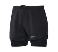 Lixada Short de Course 2 en 1 pour Homme - Séchage Rapide - Respirant - avec Chausson Long