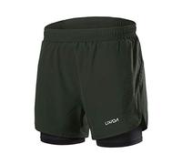 Lixada Short de Course 2 en 1 pour Homme - Séchage Rapide - Respirant - avec Chausson Long