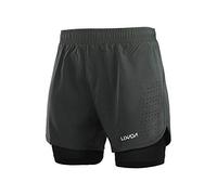 Lixada Short de Course 2 en 1 pour Homme - Séchage Rapide - Respirant - avec Chausson Long