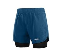 Lixada Short de Course 2 en 1 pour Homme - Séchage Rapide - Respirant - avec Chausson Long