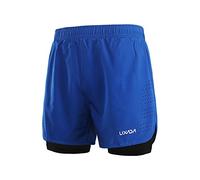 Lixada Short de Course 2 en 1 pour Homme - Séchage Rapide - Respirant - avec Chausson Long