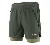 Lixada Shorts de Course à Pied Homme, 2 en 1 à séchage Rapide Respirant Exercice entraînement Actif Short de Jogging Marathon Sport avec Poches sans Poches 10 Couleurs S-XXL