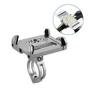 Lixada Support de Téléphone de Vélo + Bandes de sécurité, Réglable, Universal, Support de téléphone Portable de Guidon de vélo, VTT GPS Bracket Cradle Clamp Vélo de Montagne (Argent)