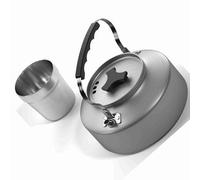 LIXADA Théière d'extérieur avec Tasse en Acier Inoxydable antirouille et anticorrosion, Bouilloire pour Camping, Pique-Nique, randonnée (1 théière et 1 Tasse)