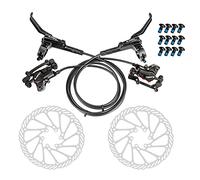 Lixada Vélo Disque Gauche/Droite Kit de Frein Main Kit de Frein à Disque pour Vélo Hydraulique Rotor de Frein à Disque 160mm Étrier Avant et Arrière Disque de Frein à Disque Rotors en Acier Inoxydable