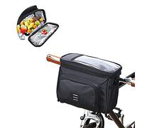 LIXADA Vélo Isolé Sac Isotherme VTT Vélo Guidon Sac Sac Avant de Vélo Sac Avant de Vélo Avant Panier Sacoche Sac à Bandoulière Noir 22,5 * 11,5 * 18,5 cm