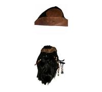 Lixinya Perruque de pirate pour cosplay, costume médiéval, Halloween, carnaval, costume pour homme