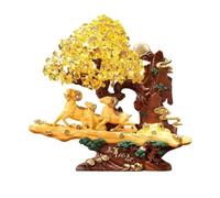 LIXIONGQUANLAL Crystal Tree, Décoration en Cristal - Bonsaï Arbre à Argent Feng Shui, Arbre Artificiel for la décoration intérieure et l'entrée,Reiki(Yellow,S)