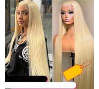 LIXIONGQUANLAL Perruque en Dentelle Haut de Gamme Femmes 32 Pouces 13x4/13x6 Cheveux brésiliens Miel Blond Teint Droit HD Dentelle Front Perruque Naturel Doux(13x4 180 Density,26inches)