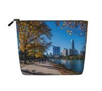 LIXLZH Austin Texas Trousse de maquillage portable de voyage avec fermeture éclair, noir, taille unique, Noir/blanc, One Size