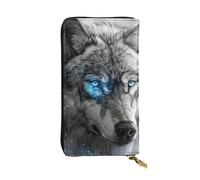LIXLZH Blue Eyes Portefeuille en cuir avec fermeture éclair pour homme et femme, noir, taille unique, noir, taille unique, Noir , Taille unique
