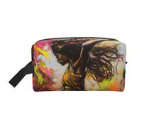 LIXLZH Dance With Music Print Trousse de maquillage Sac à main Accessoires Organisateur Portable Voyage Trousse de toilette Sac de rangement, Blanc, Taille unique, Blanc, One Size