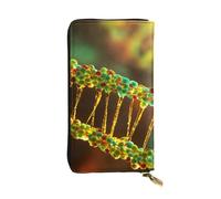 LIXLZH DNA - Portefeuille en cuir avec impression photo et chaîne pour homme et femme, porte-monnaie en cuir, porte-cartes de crédit, portefeuille à fermeture éclair, noir, taille unique, Noir/blanc