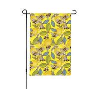 LIXLZH Drapeau de jardin imprimé citron jaune et abeille, 30,5 x 45,7 cm, drapeau personnalisé double face pour décoration de jardin extérieur