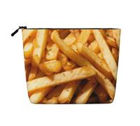 LIXLZH Fast Food Print Pochette de maquillage portable de voyage Pochette de maquillage à une couche avec fermeture éclair, noir, taille unique, Noir/blanc, One Size