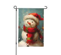 LIXLZH Joli drapeau de jardin imprimé bonhomme de neige 30,5 x 45,7 cm, drapeau personnalisé double face pour décoration de jardin extérieur