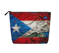 LIXLZH Porto Rico Papier peint Drapeau Imprimé Portable Voyage Cosmétique Maquillage Pochette à Fermeture Éclair Pochette Pochette Noir Taille Unique, Noir/blanc, One Size