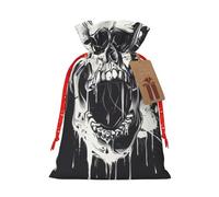 LIXLZH Sac de Noël avec cordon de serrage pour femme et homme Motif tête de mort fantôme horreur