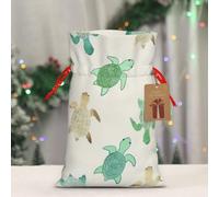 LIXLZH Sac de Noël imprimé tortue avec cordon de serrage pour femme et homme