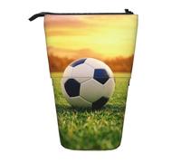 Lixlzh Trousse à crayons télescopique en polyester avec imprimé football - Noir - Taille unique - Art déco, Noir , Taille unique, Art Déco