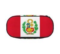 LIXLZH Trousse à crayons unisexe avec imprimé drapeau du Pérou - Trousse de maquillage tendance pour papeterie et articles de toilette