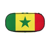 LIXLZH Trousse à crayons unisexe avec imprimé drapeau du Sénégal - Trousse de maquillage tendance pour papeterie et articles de toilette