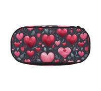 LIXLZH Trousse à crayons unisexe avec imprimé « Happy Valentine's Day » - Trousse de maquillage tendance pour papeterie et articles de toilette