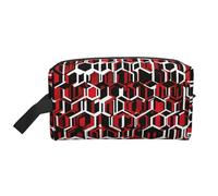 LIXLZH Trousse de maquillage à motif géométrique abstrait, sac de rangement, sac de rangement, blanc, taille unique, Blanc, One Size