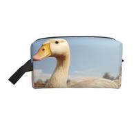 LIXLZH Trousse de maquillage avec imprimé canard, sac à main, accessoires, organiseur portable, trousse de toilette, sac de rangement, blanc, taille unique, Blanc, One Size