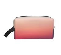 LIXLZH Trousse de maquillage avec imprimé ciel rouge et bleu, sac de rangement, blanc, taille unique, Blanc, One Size