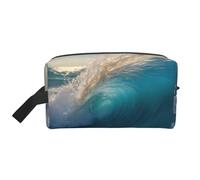 LIXLZH Trousse de maquillage avec imprimé vagues de mer et d'océan, sac de rangement, blanc, taille unique, Blanc, One Size