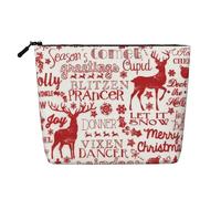 LIXLZH Trousse de maquillage portable avec motif ours sauvage, motif cerf, sac de voyage à une seule couche, pochette à fermeture éclair, noir, taille unique, Noir/blanc, One Size