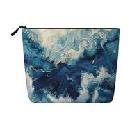 LIXLZH Within the Tides Pochette de maquillage portable de voyage avec fermeture éclair Noir Taille unique, Noir/blanc, One Size