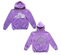 LIXQQS 4 Tune Sweat À Capuche Zippé, Sweat À Capuche À Imprimé Lettre Étoile de la Fortune, Sweat À Capuche en Polaire Entièrement Zippé Y2K(Purple,L)