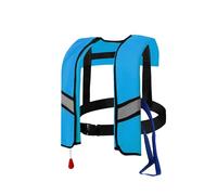 LIXQQS Gilet de Sauvetage 150N: 3s Gonflage Rapide, Bandes Réfléchissantes, Sifflet - Ajustable 20-120kg Adultes & Enfants(Royal Blue,Automatic)