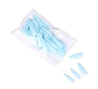 LIXSAZSE 1 ensemble de bandes d'ongles ongles artificiels conseils couleur unie couverture complète pointu Salon fournitures bricolage Kit de manucure , N°11 bleu lac glace