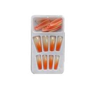 LIXSAZSE 1 ensemble français pointe presse sur ongles dégradé miroitant ongles conseils amovible couverture complète ballerine cadeaux pour les filles , Tapez 14, gelée 24Pcs , 2g colle