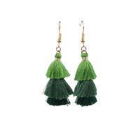 LIXSAZSE 1 paire gland boucles d'oreilles gouttes d'oreille arbre de noël 3 couches bijoux exagérés Hippie accessoires boucle d'oreille