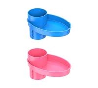 LIXSAZSE 2 pièces Poussette Support De Verre Plateau Fonctionnel Et Pour Poussette ABS Siège De Voiture Support Verre Snack Plateau Siège Voiture