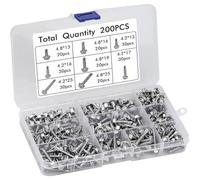 LIXSAZSE 200 pièces/ensemble de vis Portable remplacement amovible hexagone auto-perceuse autotaraudeuse vis à bois assortiment