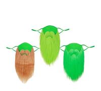 LIXSAZSE 3 pièces adultes enfants protège-visage St. Patrick's Day longue barbe respirant doux coton bouche boucliers Festival ornement